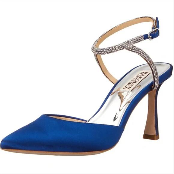 Badgley Mischka Kamilah Royal Blue 7.5 3" Ankle Strap Heel - Picture 1 of 8